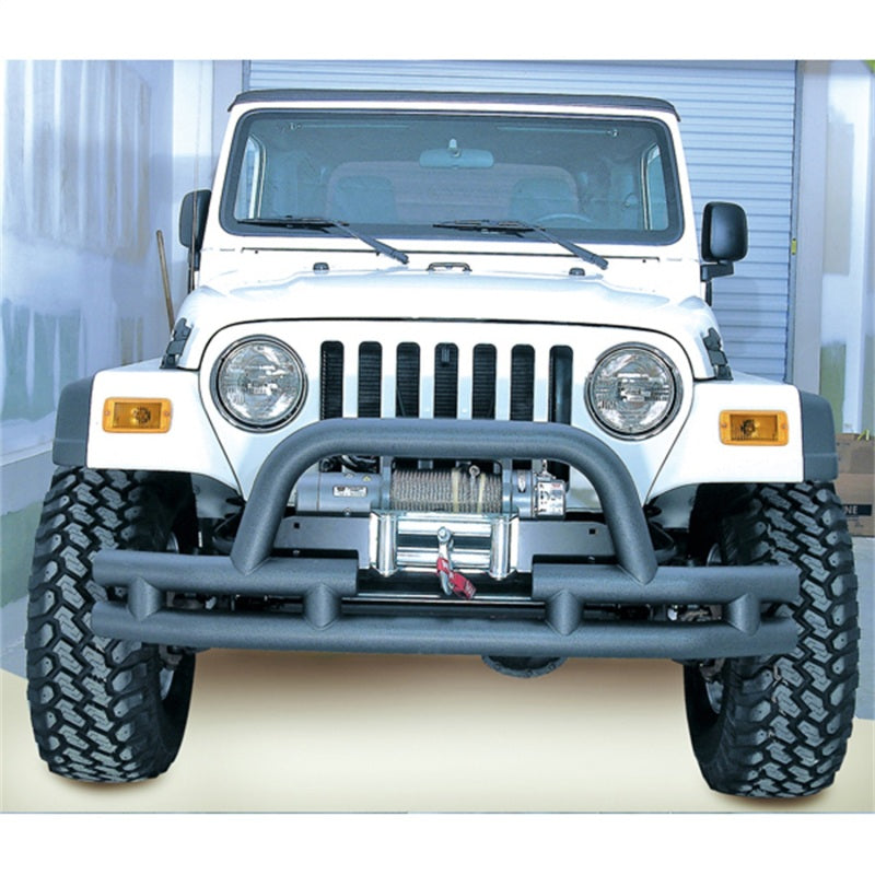 Load image into Gallery viewer, Rugged Ridge 3-In Dbl Tube Front Winch Bumper w/Hoop 76-06 Models
