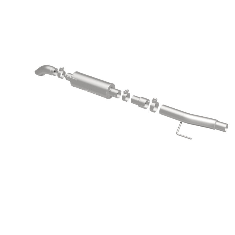 Load image into Gallery viewer, MagnaFlow Cat-Back, SS, 2.5/3in, Turn Down In Front Rear Tire 2015 Ford F150 5.0L V8 Ext Cab
