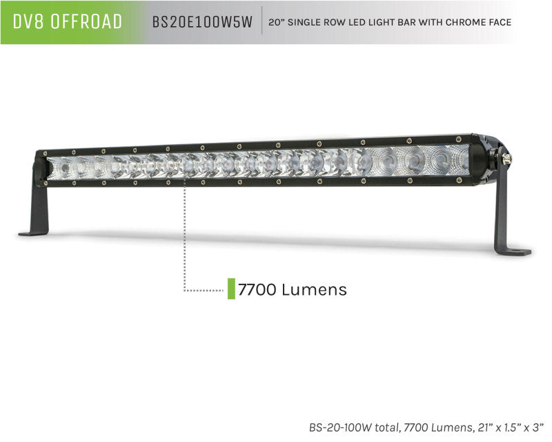 Load image into Gallery viewer, DV8 Offroad SL 8 Slim 20in Light Bar Slim 100W Spot 5W CREE LED - Black

