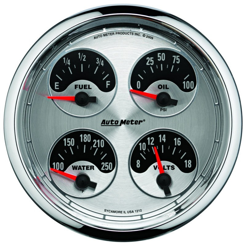 Load image into Gallery viewer, Autometer American Muscle SSE 100PSI/100-250 Deg F/8-18 Volt Oil Press/Water Temp/Volt/Fuel Gauge
