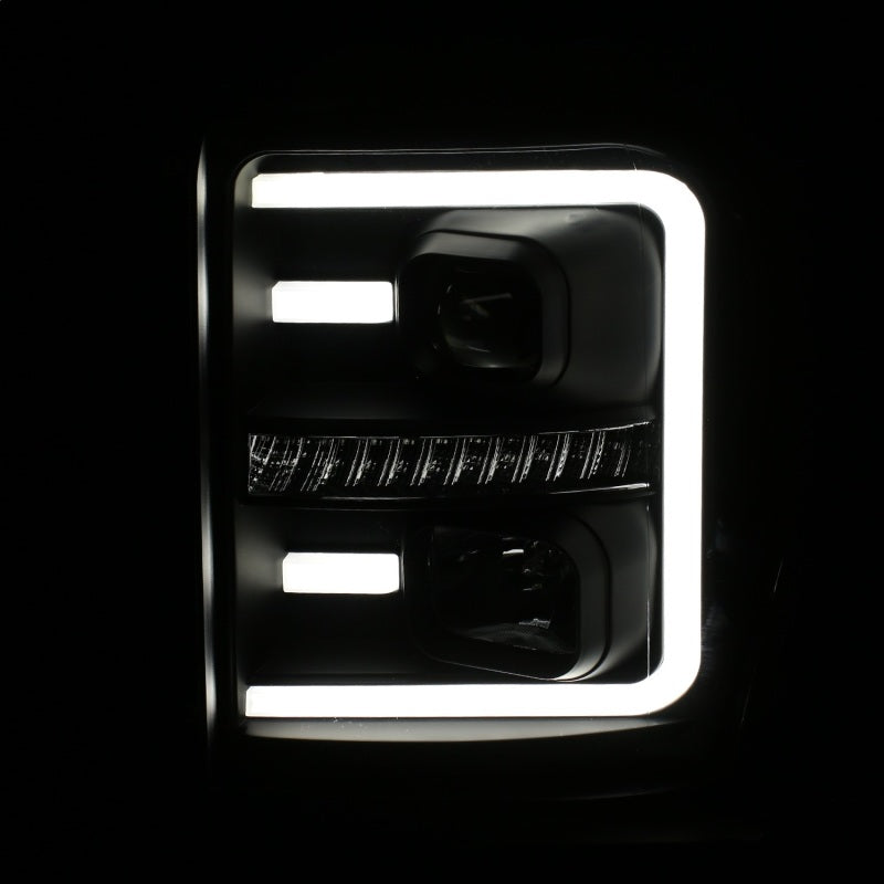 Load image into Gallery viewer, ANZO 2011-2016 Ford F250 Projector Headlights w/ Plank Style Switchback Black w/ Amber
