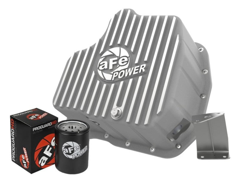 Load image into Gallery viewer, aFe Power 11-16 GM Diesel 2500HD / 3500HD V8-6.6L (TD) Street Series Engine Oil Pan Raw w/ Machined
