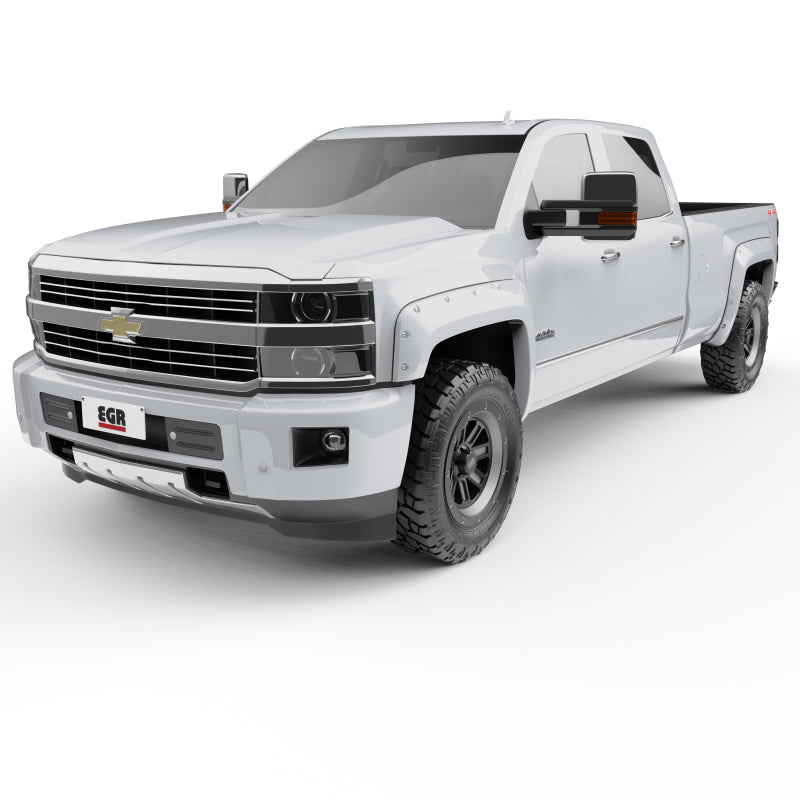 Load image into Gallery viewer, EGR 14+ Chev Silverado 6-8ft Bed Bolt-On Look Color Match Fender Flares - Set - Summit White
