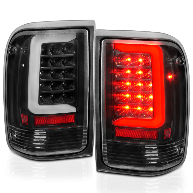 Load image into Gallery viewer, ANZO 1993-1997 Ford  Ranger LED Tail Lights w/ Light Bar Black Housing Clear Lens
