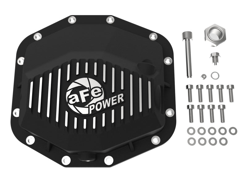 Load image into Gallery viewer, aFe POWER 21-22 Ram 1500 TRX Hemi V8 6.2L (sc) PRO Series Rear Differential Cover Black w/ Machined
