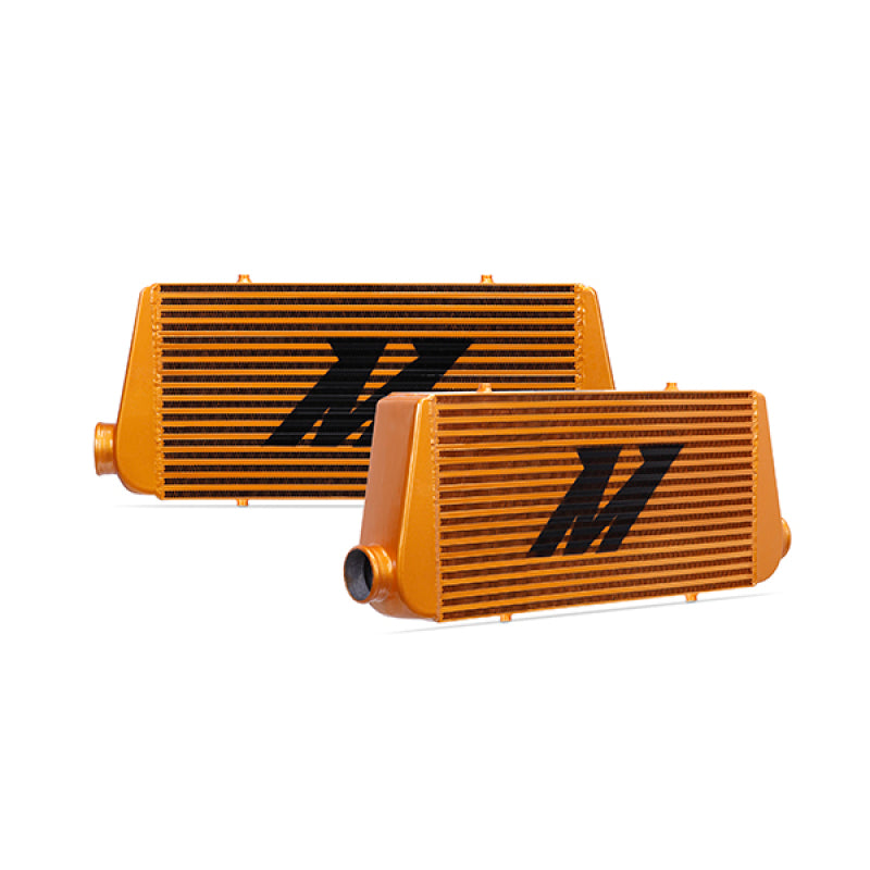 Load image into Gallery viewer, Mishimoto Universal Gold R Line Intercooler Overall Size: 31x12x4 Core Size: 24x12x4 Inlet / Outlet
