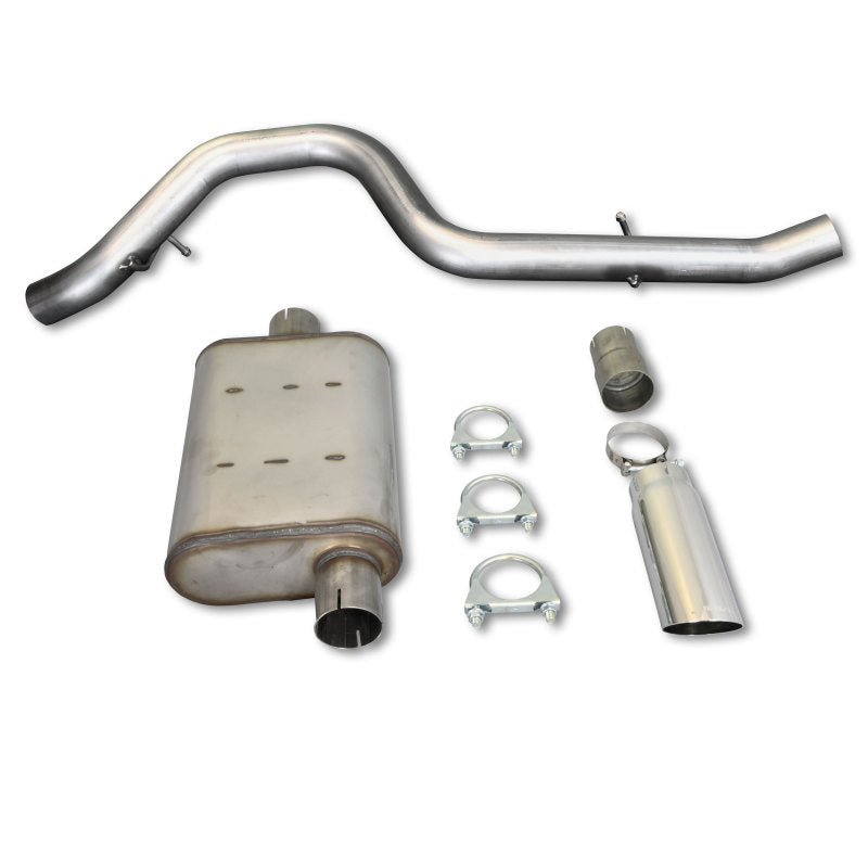 Load image into Gallery viewer, JBA 97-99 Jeep Wrangler TJ 2.5L/4.0L 304SS Single Rear Exit Cat-Back Exhaust
