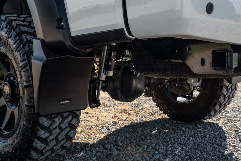 Load image into Gallery viewer, Bushwacker 11-16 Ford F250/350 Super Duty Rear Mud Flaps (Fits Pocket Style Flares)
