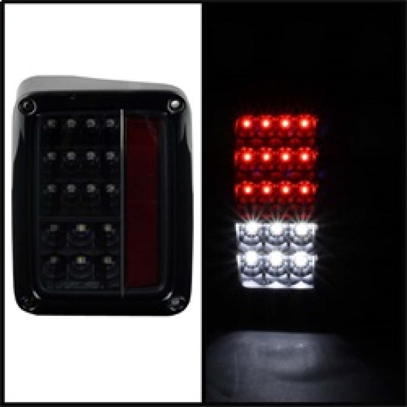 Load image into Gallery viewer, Spyder Jeep Wrangler 07-15 LED Tail Lights Black ALT-YD-JWA07-LED-BK
