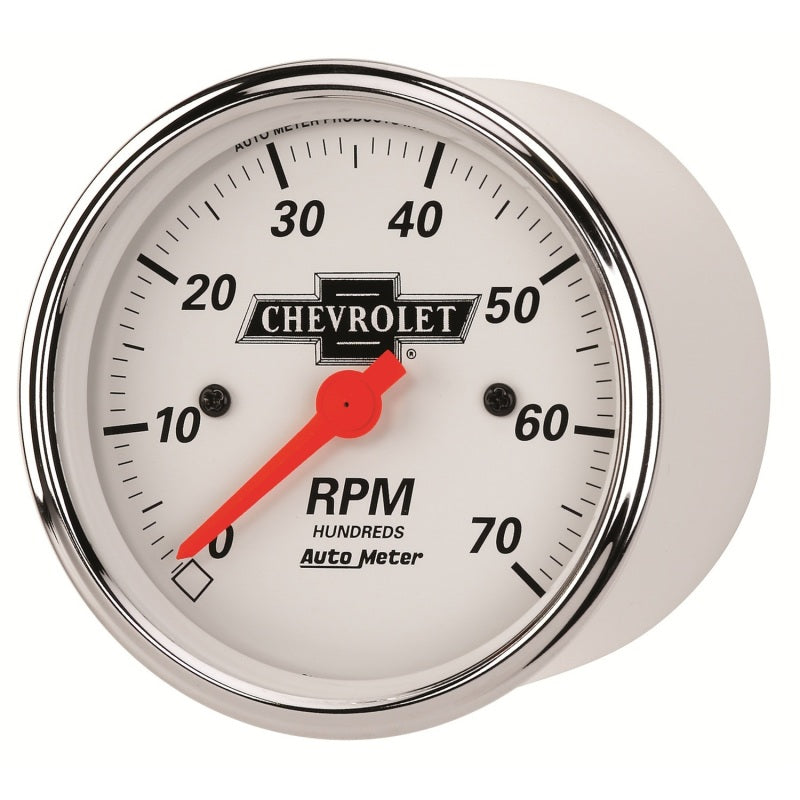 Load image into Gallery viewer, Autometer Arctic White GM 3-1/8in 7000RPM 4, 6, 8 Cyl Electrical Tachometer Gauge
