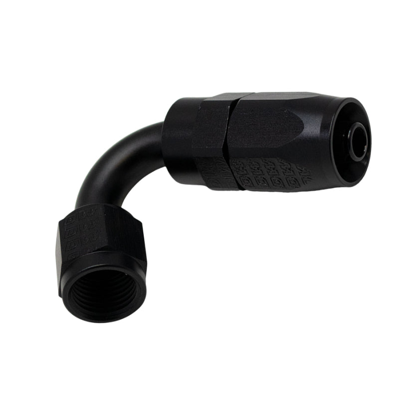 Load image into Gallery viewer, DeatschWerks 6 AN Female Flare Swivel 120-Degree Hose End CPE - Anodized Matte Black
