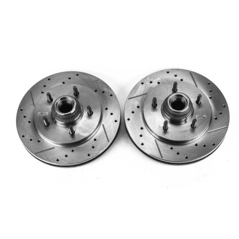 Load image into Gallery viewer, Power Stop 97-00 Ford Expedition Front Evolution Drilled &amp; Slotted Rotors - Pair
