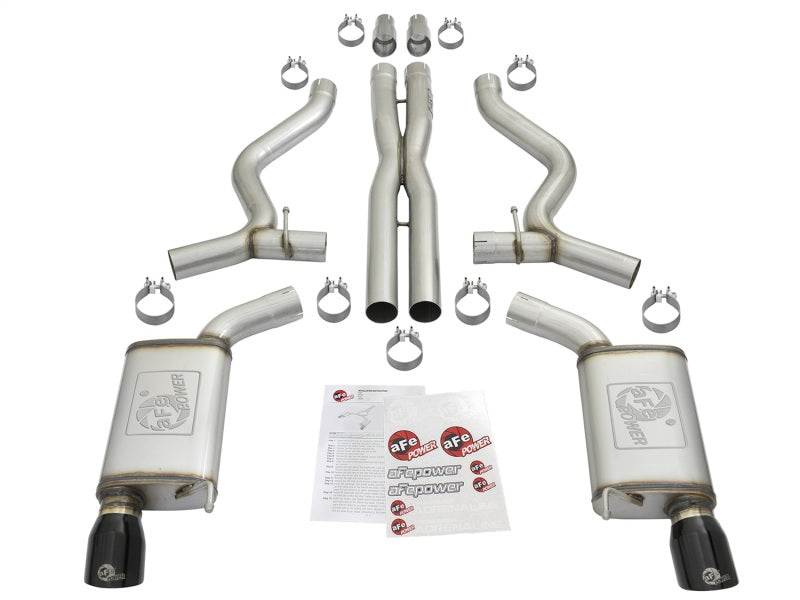 Load image into Gallery viewer, aFe MACHForce XP 3in 304 SS Cat-Back Exhausts w/ Black Tips 15-17 Ford Mustang GT V8-5.0L/V6-3.7L
