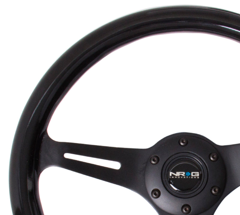Load image into Gallery viewer, NRG Classic Wood Grain Steering Wheel (350mm) Black Paint Grip w/Black 3-Spoke Center
