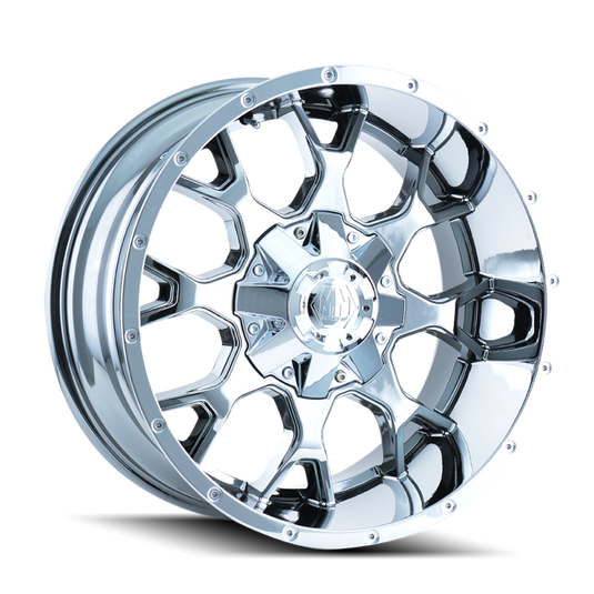 Mayhem 8015 Warrior 20x10 / 5x127 BP / -25mm Offset / 87mm Hub Chrome Wheel