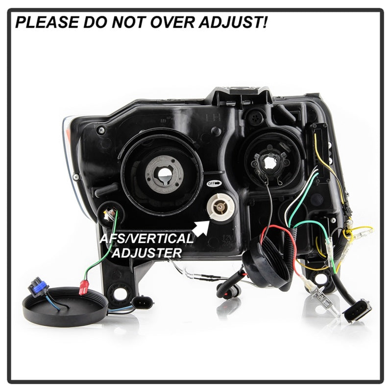 Load image into Gallery viewer, Spyder 11-13 Jeep Grand Cherokee - Light Bar Proj Headlights - Halo Model - Blk - PRO-YD-JGC11-LB-BK
