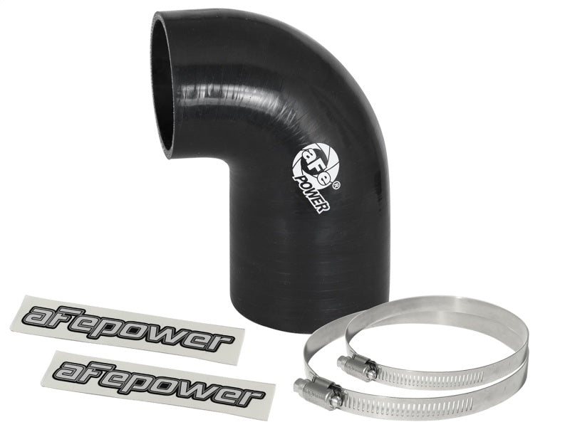 Load image into Gallery viewer, aFe Magnum FORCE CAI Univ. Silicone Coupling Kit (3in. ID to 2.5in. ID) 90 Deg. Elbow Reducer - Blk
