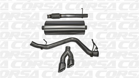 Corsa 14-19 GMC Sierra/Chevy Silv 1500 Reg. Cab/Long Bed 5.3L V8 Polished  Single Side CB Exhaust