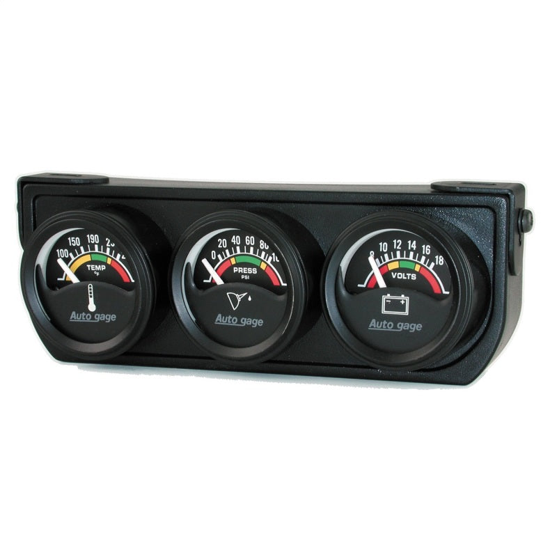 Load image into Gallery viewer, Autometer AutoGage 1.5in 0-100 PSI Oil Press/ 18 Volt / 280 Deg Water Temp Gauge Console
