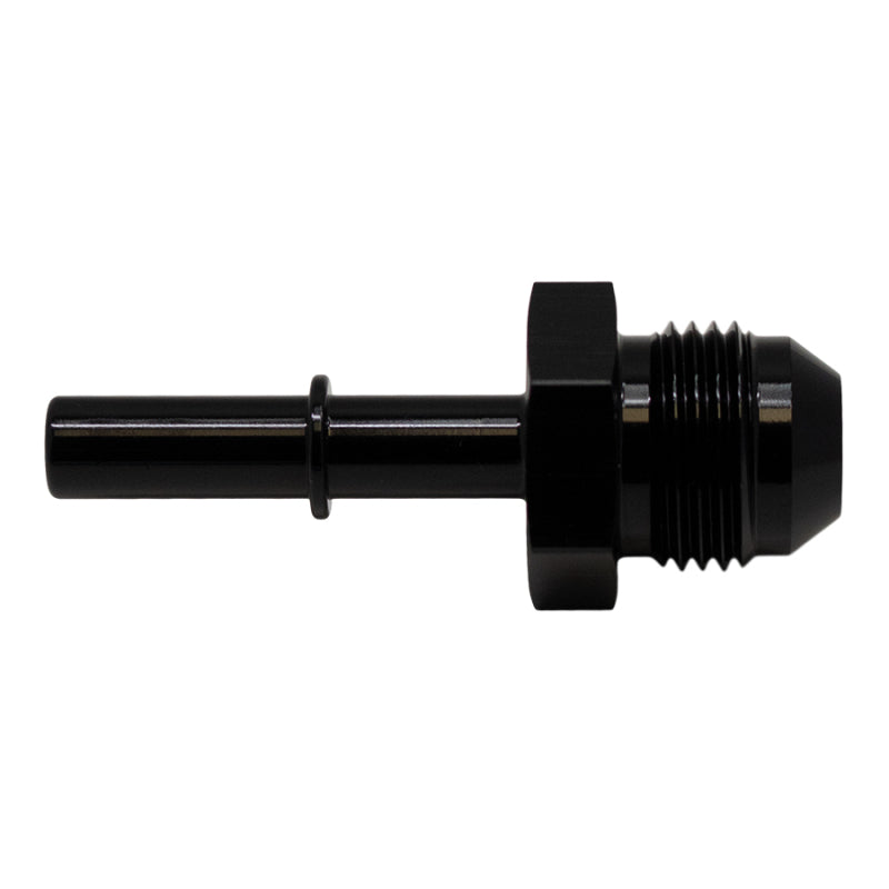 Load image into Gallery viewer, DeatschWerks 8AN Male Flare to 5/16in Male EFI Quick Connect Adapter - Anodized Matte Black
