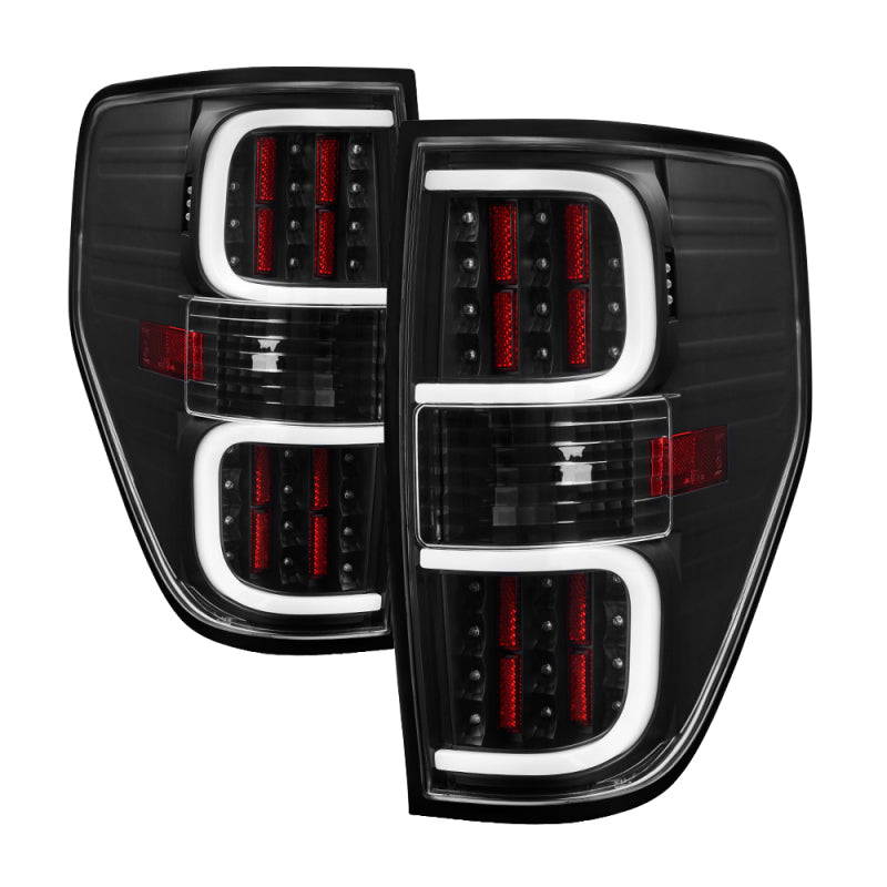 Load image into Gallery viewer, xTune Ford F150 09-14 LED Tail Lights - Black ALT-ON-FF15009-LBLED-BK
