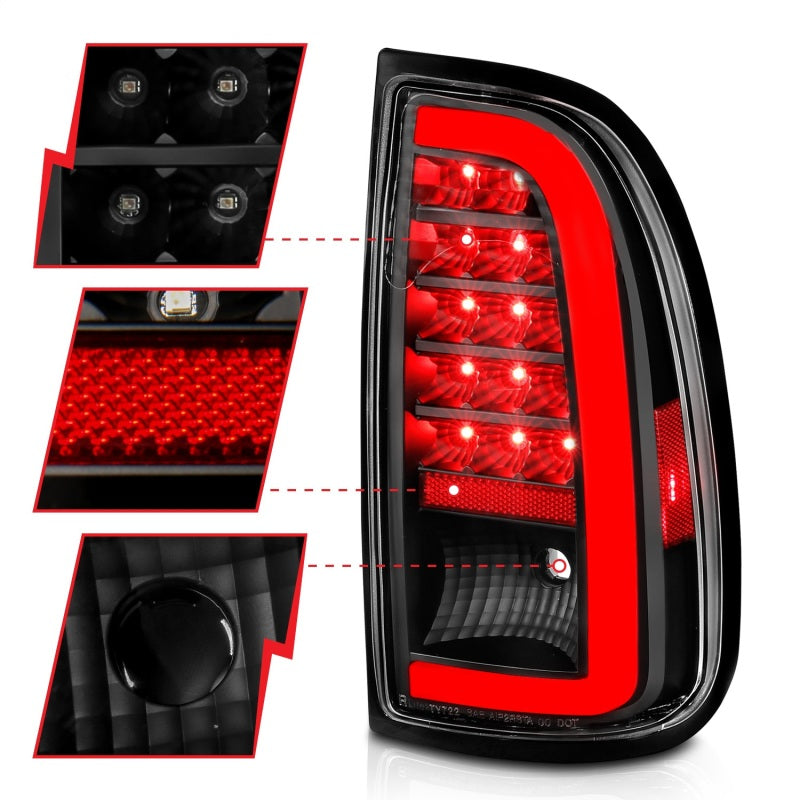 Load image into Gallery viewer, ANZO 00-06 Toyota Tundra LED Taillights w/ Light Bar Black Housing Clear Lens
