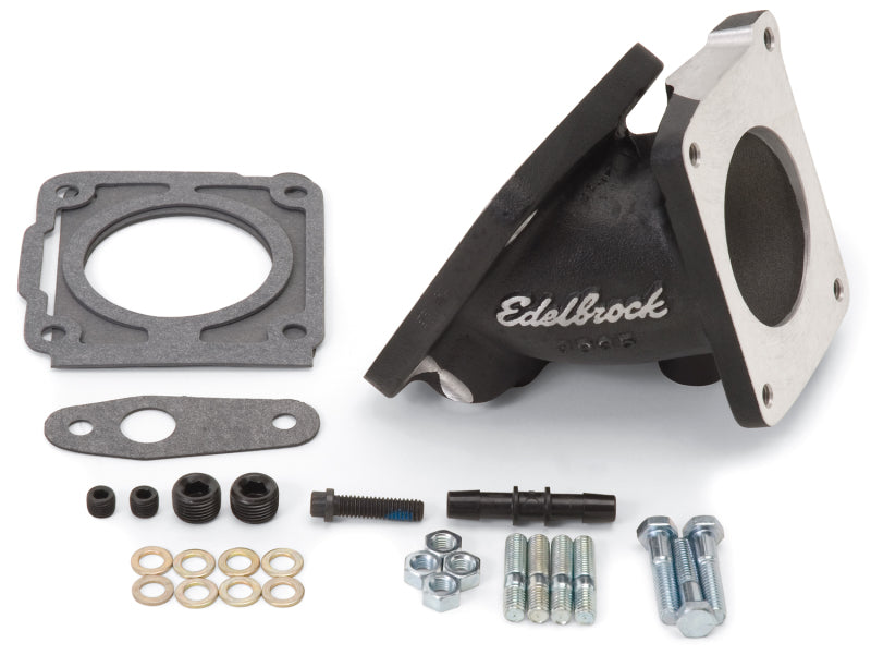 Load image into Gallery viewer, Edelbrock EFI Throttle Body Adaptor (Elbow) Ford Mustang 94-95 w/ Black Mini Texture Powder Coat
