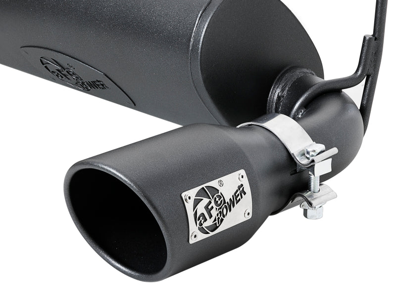 Load image into Gallery viewer, aFe Rebel Series 2.5in 409 SS Cat-Back Exhaust w/ Black Tips 18-19 Jeep Wrangler (JL) V6 3.6L
