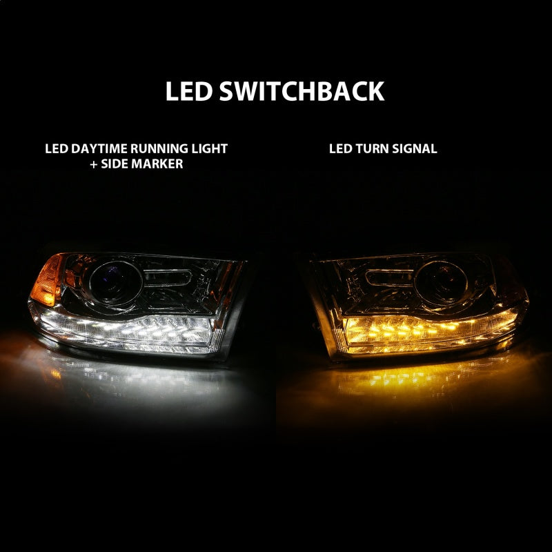 Load image into Gallery viewer, ANZO 2009-2018 Dodge Ram 1500 Projector Plank Style Switchback H.L Halo Chrome Amber (OE Style)
