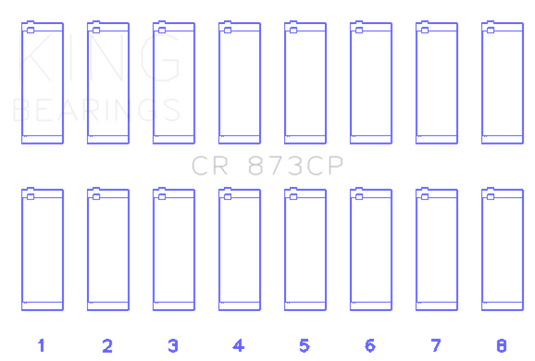 King Engine Bearings GM 379/395 16V (Size .026) Connecting Rod Bearings (Set of 8)