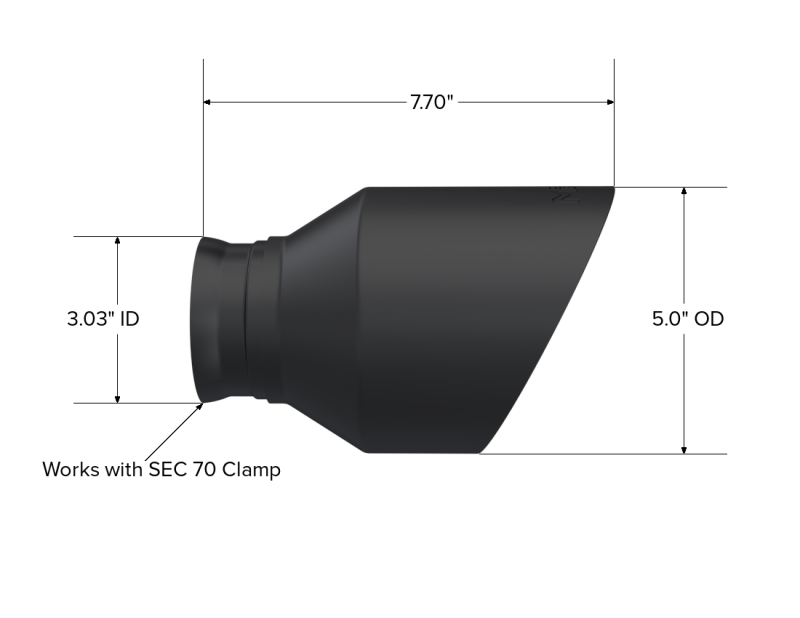 Load image into Gallery viewer, MBRP 15-23 Dodge Charger 5.7L/6.2L/6.4L T304 3in ID / 5in OD Out / 8in Length Angle Cut Black Tip
