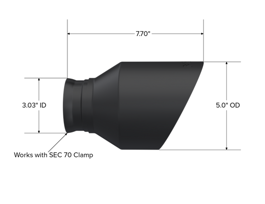 MBRP 15-23 Dodge Charger 5.7L/6.2L/6.4L T304 3in ID / 5in OD Out / 8in Length Angle Cut Black Tip