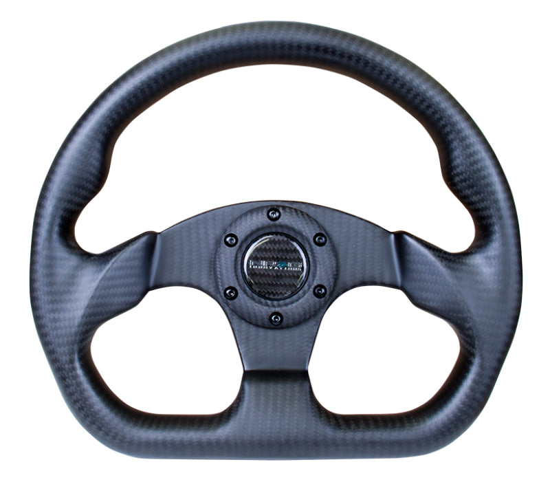 Load image into Gallery viewer, NRG Carbon Fiber Steering Wheel (320mm) Flat Bottom Matte Black Carbon
