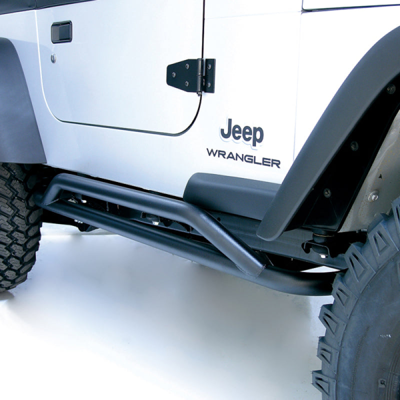 Load image into Gallery viewer, Rugged Ridge RRC Rocker Guards Black 87-06 Jeep Wrangler
