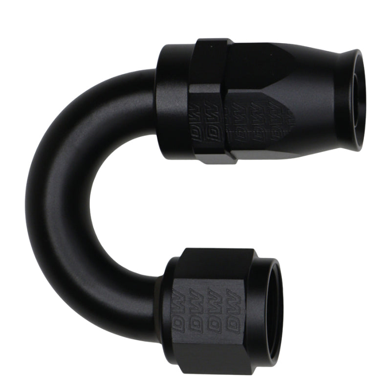 Load image into Gallery viewer, DeatschWerks 10AN Female Flare Swivel 180-Degree Hose End PTFE - Anodized Matte Black
