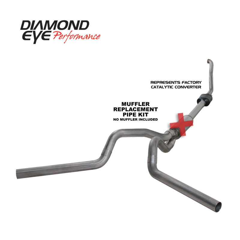 Load image into Gallery viewer, Diamond Eye KIT 4in TB MFLR RPLCMENT PIPE DUAL SS 94-97 5 7 3L F250/F350 PWRSTROKE NFS W CARB STDS
