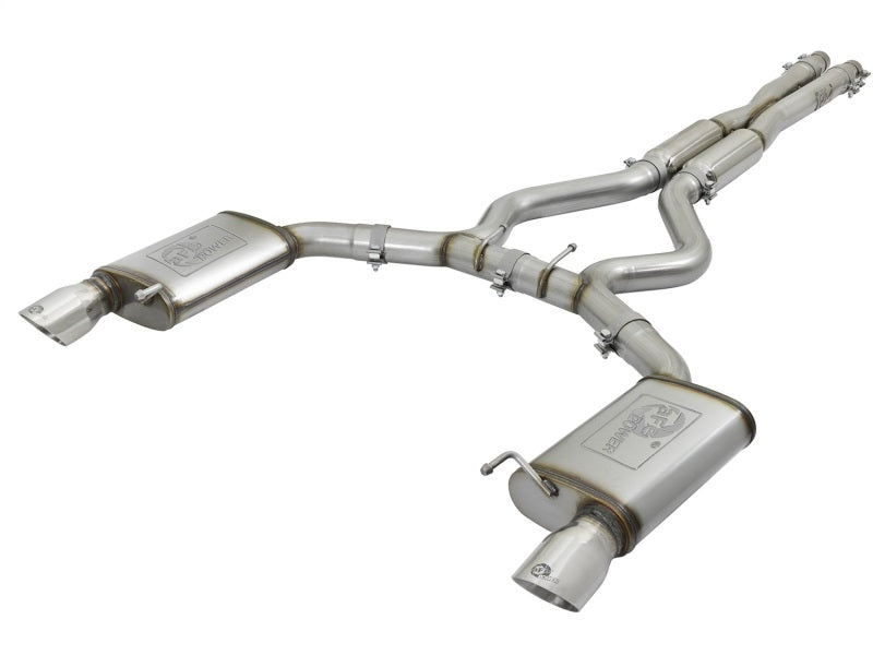 Load image into Gallery viewer, aFe MACHForce XP 3in Sport Tone Cat-Back Exhausts w/ Polished Tips 15-17 Ford Mustang V6/V8
