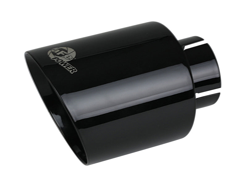 Load image into Gallery viewer, aFe Takeda 409 SS Clamp-On Exhaust Tip 2.5in. Inlet / 4.5in. Outlet / 7in. L - Black
