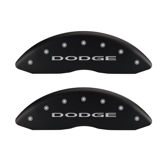 MGP 4 Caliper Covers Engraved Front & Rear With out stripes/Dodge Red finish silver ch