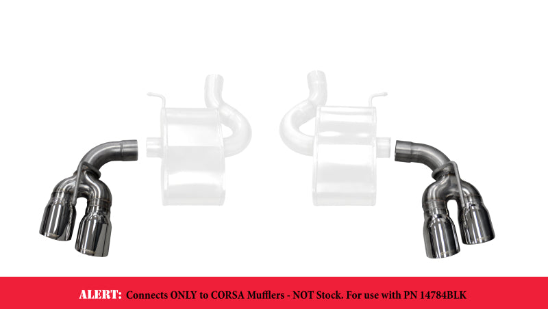 Load image into Gallery viewer, Corsa 2017-2024 Chevy Camaro SS 2.75in Inlet / 4in Outlet Polished Tip Kit (For Corsa Exhaust Only)
