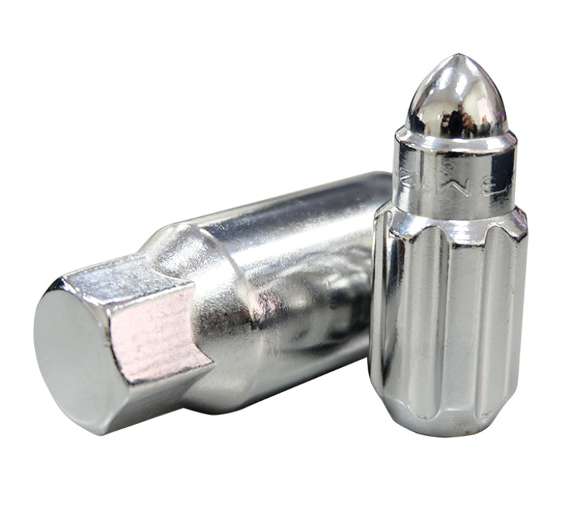 Load image into Gallery viewer, NRG 500 Series M12 X 1.5 Bullet Shape Steel Lug Nut Set - 21 Pc w/Lock Key - Silver
