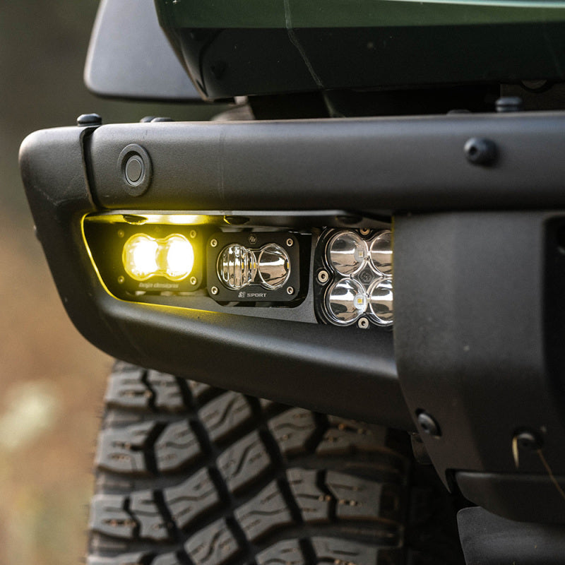 Load image into Gallery viewer, Baja Designs 21-22 Ford Bronco w/Steel Bumper S2 SAE Pro Fog Pocket Light Kit - Amber
