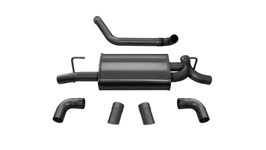 Corsa 2018-2025 Jeep Wrangler JL 2.5in Dual Rear Turn Down Exit Black Sport Axle-Back Exhaust