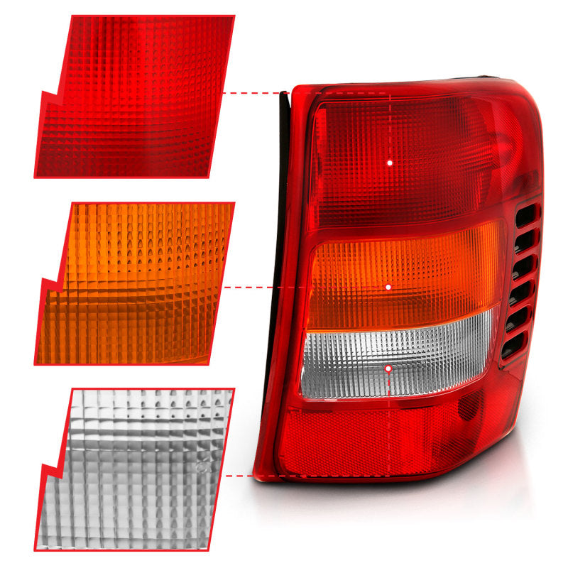 Load image into Gallery viewer, ANZO 1999-2004 Jeep Grand Cherokee Taillight Red/Clear Lens (OE Replacement)
