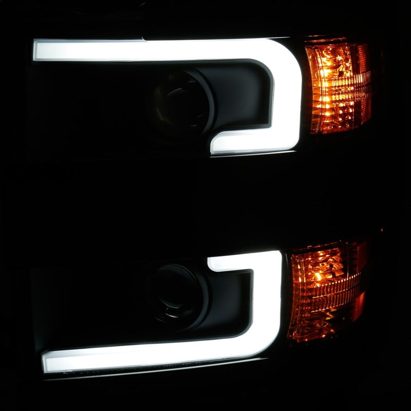 Load image into Gallery viewer, ANZO Projector Headlights With Plank Style Design Black w/Amber 15-17 Chevrolet Silverado 2500/3500
