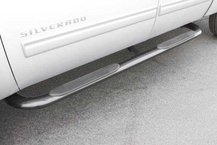 Lund 05-17 Toyota Tacoma Access Cab 4in. Oval Curved SS Nerf Bars - Polished