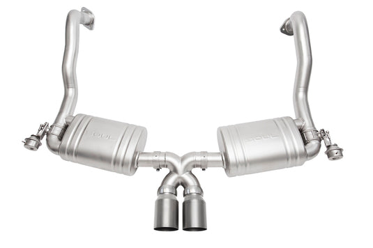 SOUL 15-16 Porsche 981 GT4 / Spyder Valved Exhaust - Straight Cut Titanium Tips