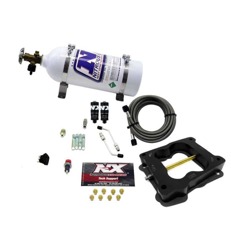 Load image into Gallery viewer, Nitrous Express Q-Jet/Holley Spread Bore Hitman Nitrous Kit (100-150-200HP) w/5lb Bottle
