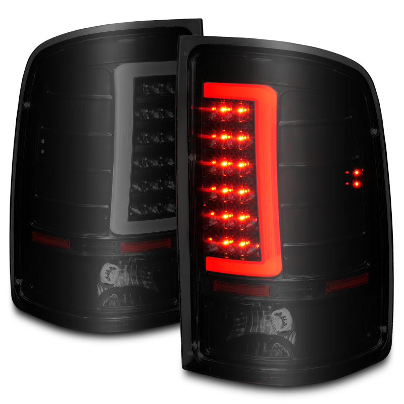 Load image into Gallery viewer, ANZO 2007-2013 GMC Sierra LED Tail Lights w/ Light Bar Black Housing Smoke Lens
