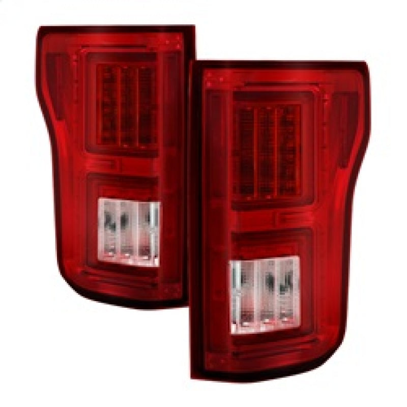 Load image into Gallery viewer, Spyder Ford F150 2015-2017 Light Bar LED Tail Lights - Red Clear ALT-YD-FF15015-LBLED-RC
